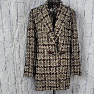 Soft Surroundings‎ Boucle Multitone Houndstooth Weave Coat Small